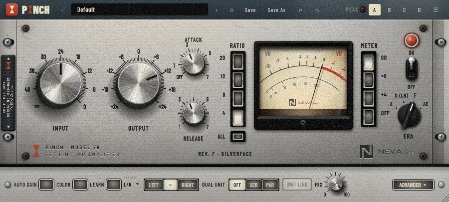 PINCH-76 in Rev F: brushed silver faceplate